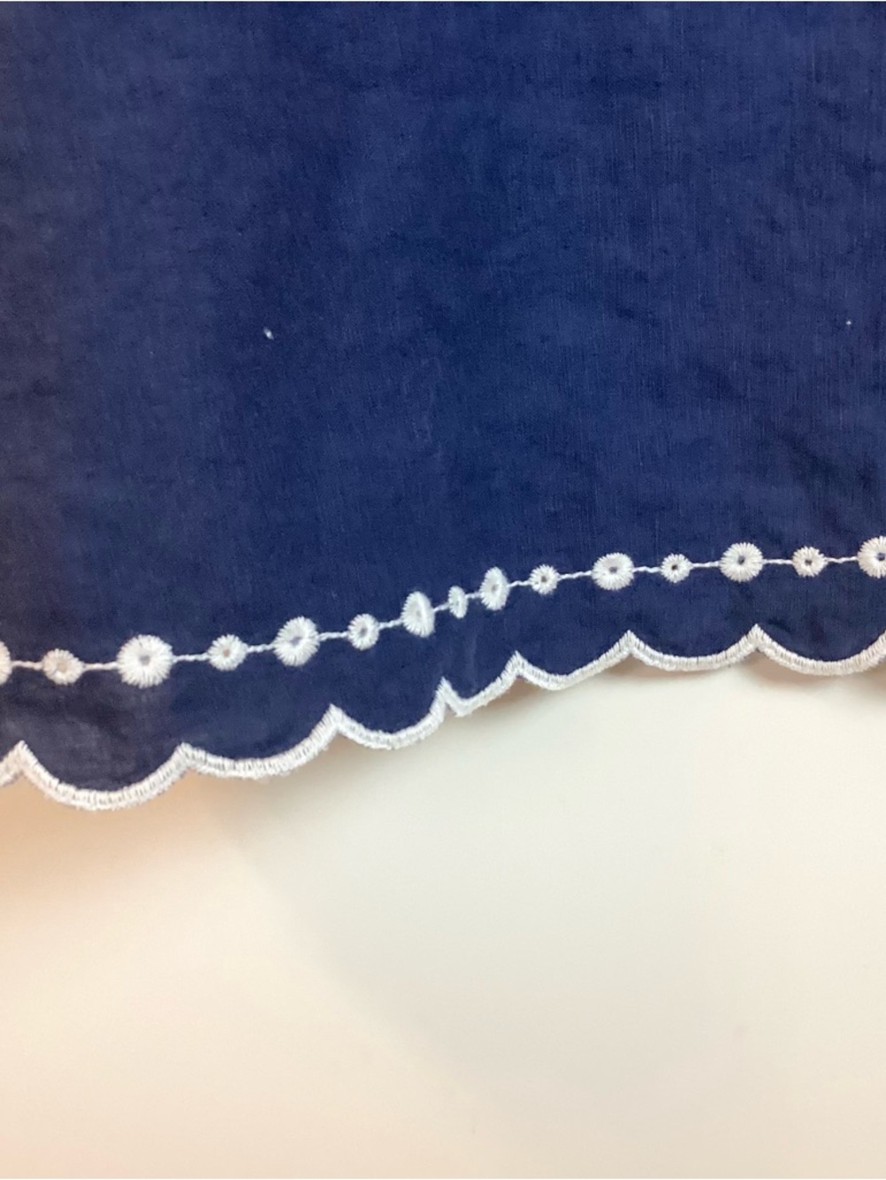 Calypso St. Barth Linen Blend Embroidered Tunic with Scalloped Trim - Blue - 2X - Picture 6 of 9